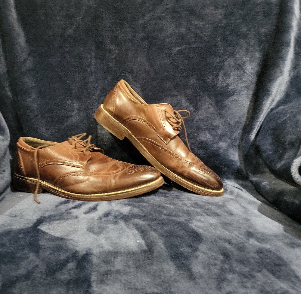 Joseph Abboud Rich Brown Leather Oxfords